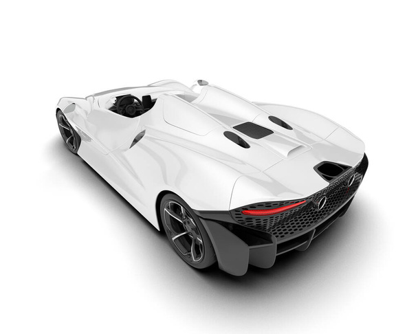 Auto sportiva bianca isolata su sfondo bianco. rendering 3d - illustrazione - Foto, immagini