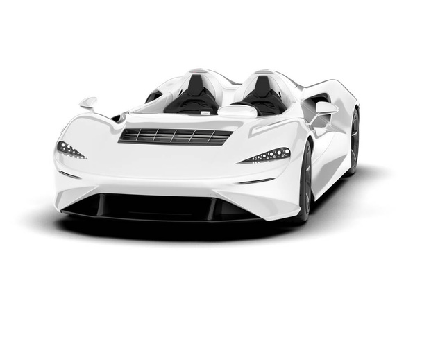 Білий спортивний автомобіль ізольований на білому тлі. 3d візуалізація - ілюстрація
 - Фото, зображення