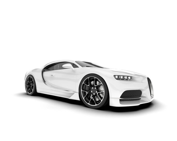 Білий спортивний автомобіль ізольований на білому тлі. 3d візуалізація - ілюстрація
 - Фото, зображення