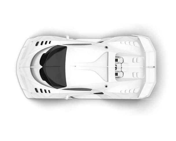 White sport car isolated on white background. 3d rendering - illustration - Photo, Image