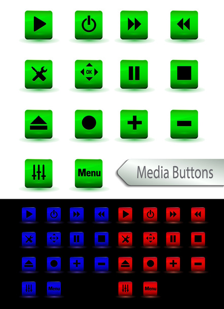 Botones de reproductor multimedia
 - Vector, imagen
