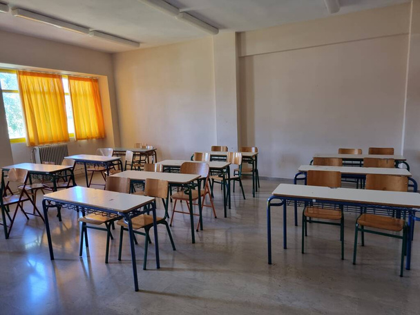 class desks exams school education background - Foto, Imagem