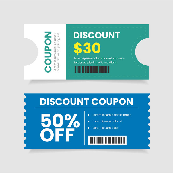 Discount coupon template for online shopping - Вектор,изображение
