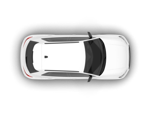 SUV blanc isolé sur fond blanc. rendu 3d - illustration - Photo, image