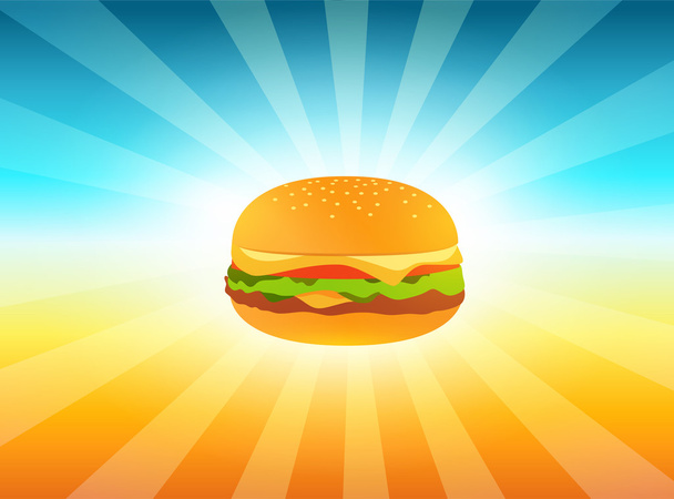 おいしいハンバーガー - ベクター画像