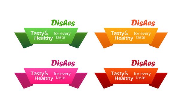 Tasty and Healthy Dishes - Vector, Image