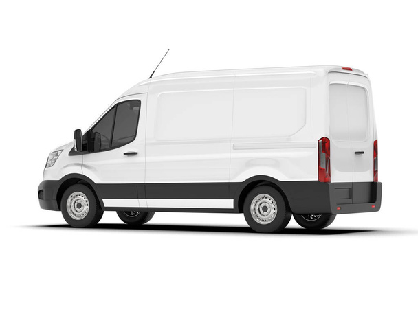 White cargo van isolated on background. 3d rendering - illustration - Photo, Image