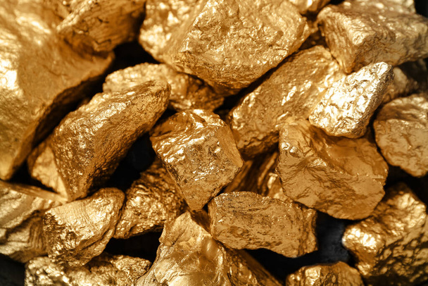 pepitas de oro como fondo, primer plano - Foto, imagen