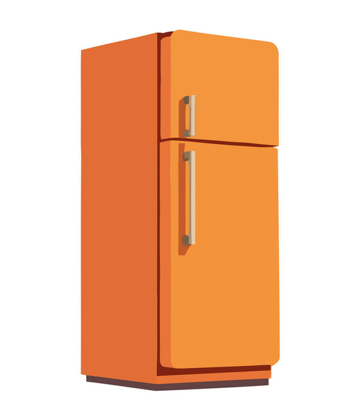 Stainless steel refrigerator with holds refreshing drinks isolated - Vector, Image