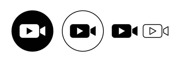 Video icon vector for web and mobile app. video camera sign and symbol. movie sign. cinema - Vettoriali, immagini