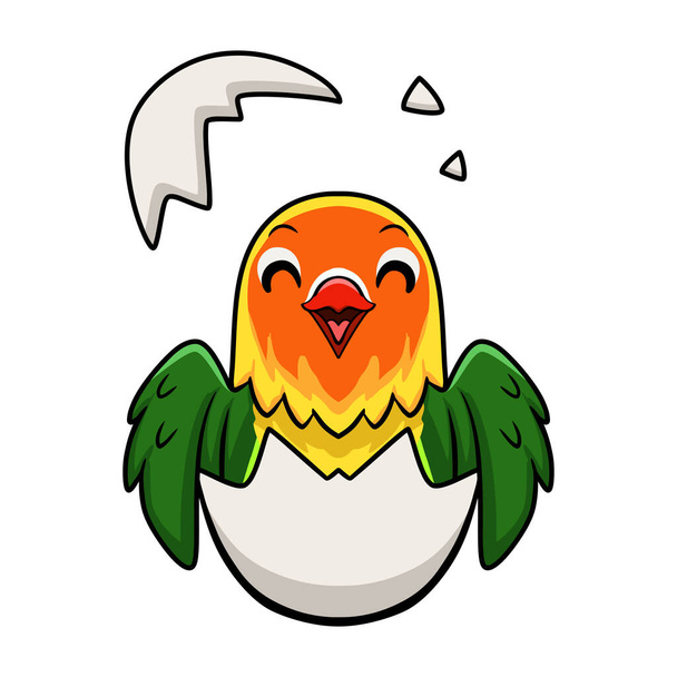 Διάνυσμα εικονογράφηση του χαριτωμένο fischer αγάπη πουλί κινούμενα σχέδια μέσα από το αυγό - Διάνυσμα, εικόνα