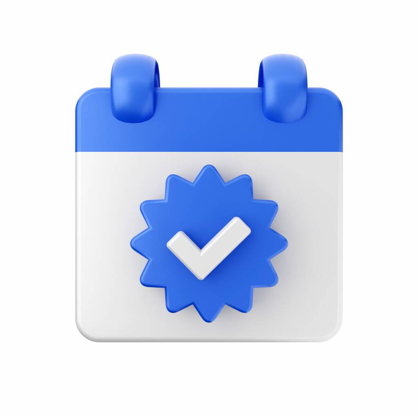 blue 3 d mark check mark icon  - Photo, Image