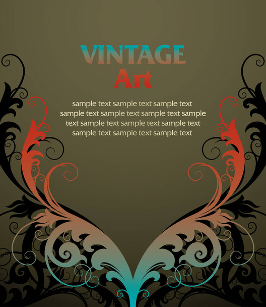 vector vintage template frame In flower style - Vector, Image