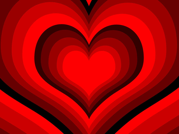 rainbow hearts (vector) - illustrated background - Вектор,изображение