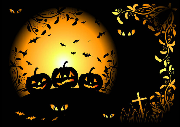 Halloween night background, vector illustration - Vektori, kuva