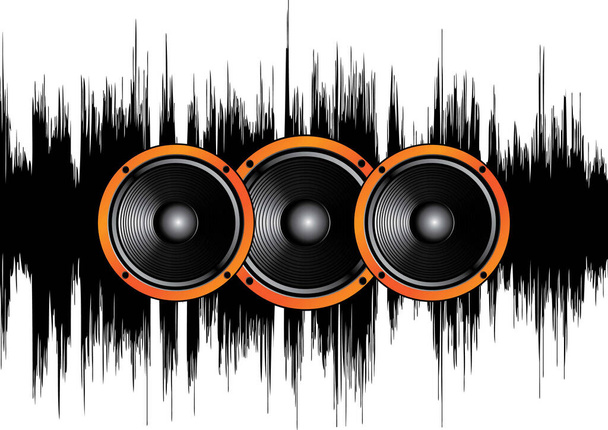 three speakers of  different size on a white background - Vector, Imagen