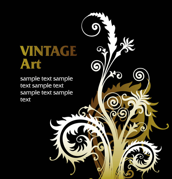 vector vintage template frame In flower style - Vektör, Görsel