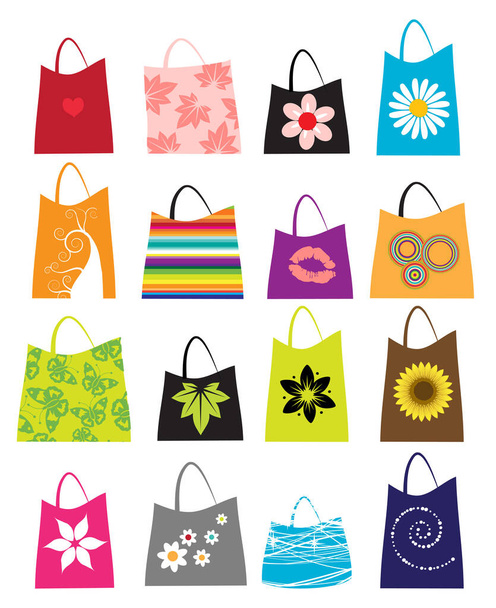 Set of shopping bags - Vecteur, image