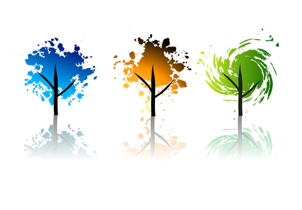 Art trees grunge image - color illustration - Vektori, kuva