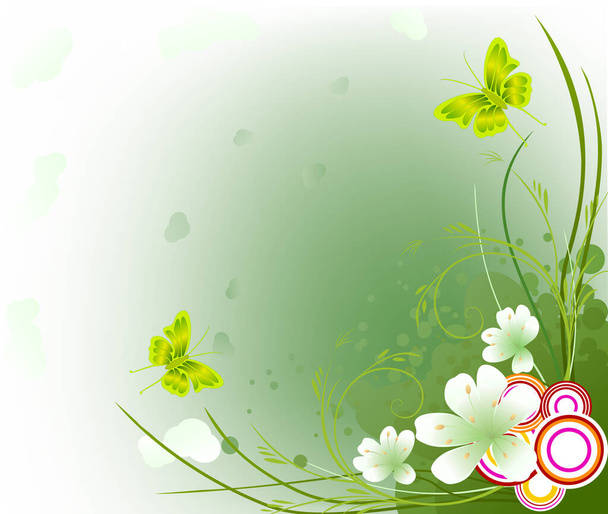 Floral    background - vector image - color illustration - Wektor, obraz