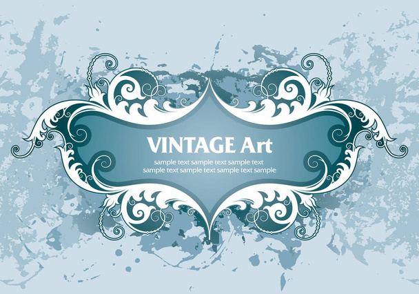 vector vintage template frame In flower style - Vektor, Bild