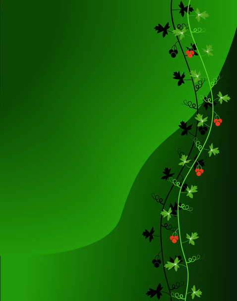 Editable vector illustration of a plant vine made using blends - Vector, Image