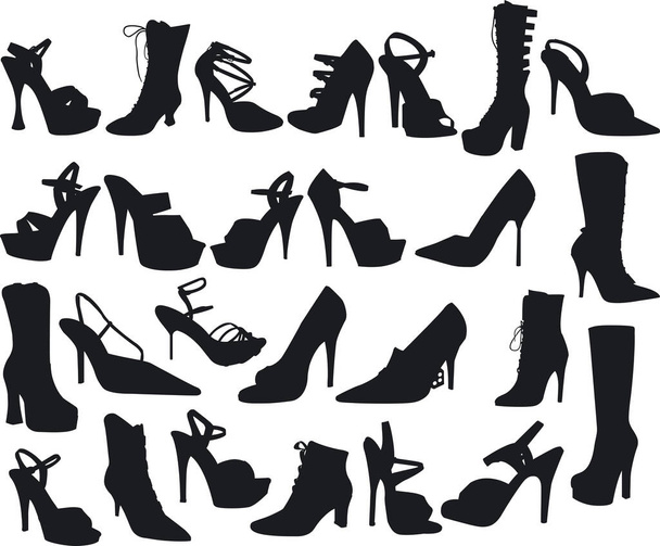 Illustration of Sexy Shoes Silouettes - Vector - Vetor, Imagem