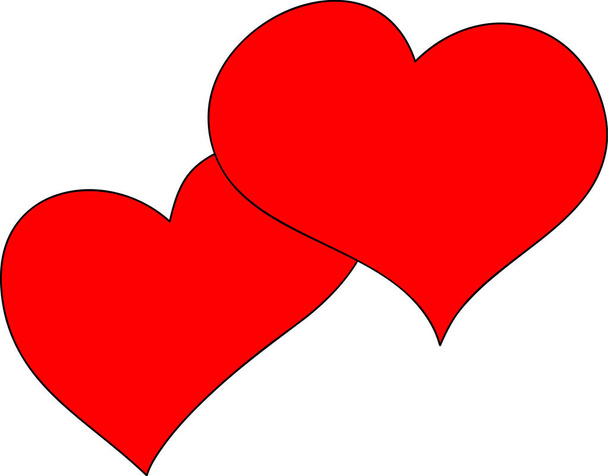 red hearts valentine symbol - Vector, Image