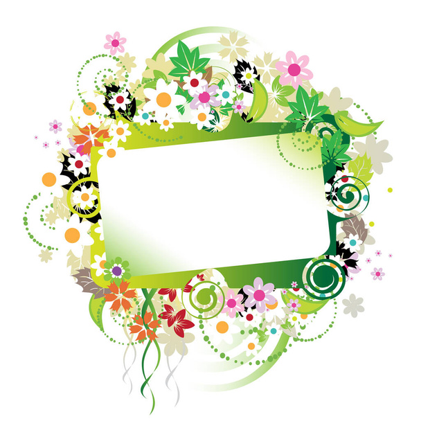 Floral frame beautiful image - color illustration - Vektor, Bild