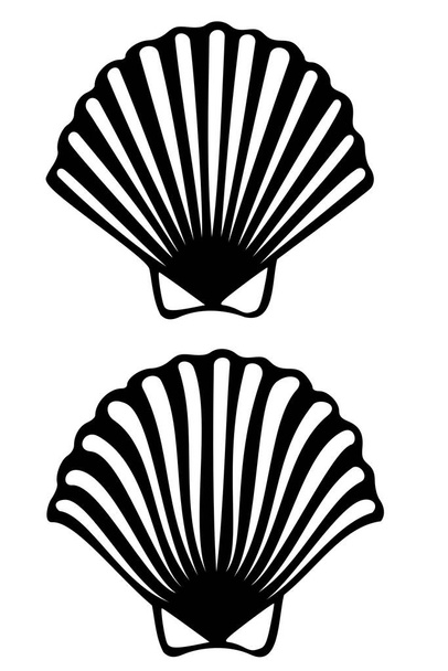 A scallop shell tribal tattoo - Vector, Imagen