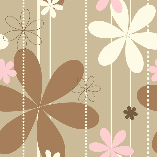Seamless retro floral pattern.  Please check my portfolio for more seamless pattern backgrounds. - Вектор,изображение