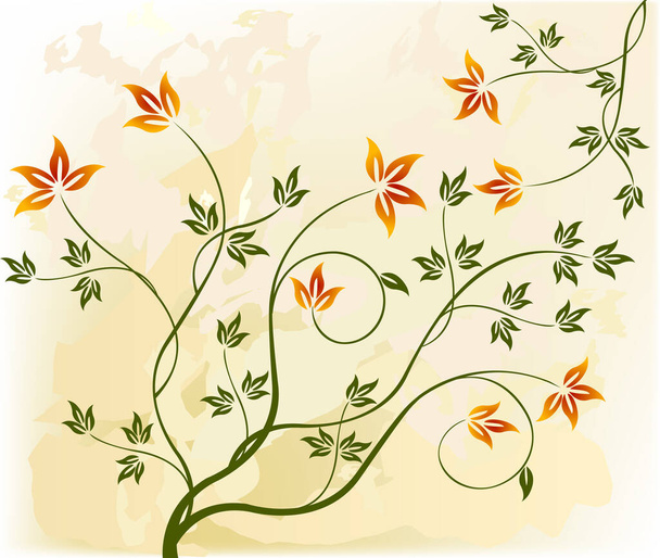 Abstract art floral design background vector illustration - Vetor, Imagem