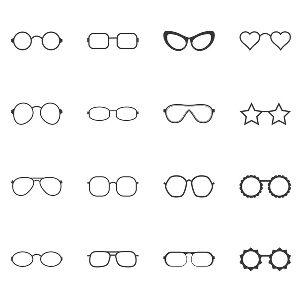 Set of glasses and sunglasses icon, vector illustration - Vector, Image