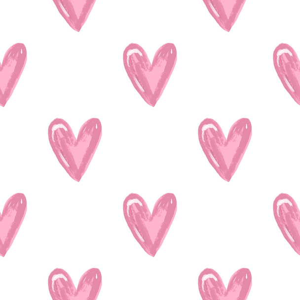 Beautiful seamless background with pink hearts. Valentine's Day. Seamless love heart design  background. Endless pattern on Valentine's day. The seamless texture with colored hearts. - Foto, Imagem