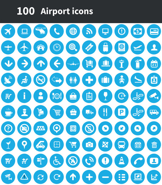 100 Flughafen-Symbole - Vektor, Bild