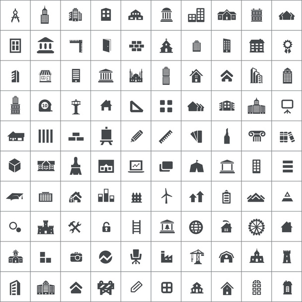 100 architecture icons - Vector, Image