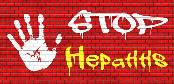 Stop hepatitis graffiti - Foto, immagini