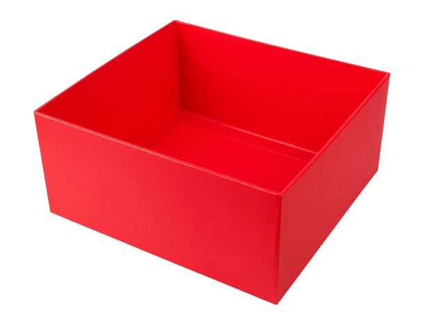 赤い空の段ボール箱 - 写真・画像