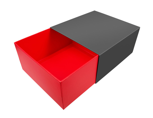 Άδειο κόκκινο κουτί από χαρτόνι - Φωτογραφία, εικόνα