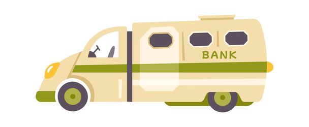 Bank Armored Car Vector Illustration - Vector, Image