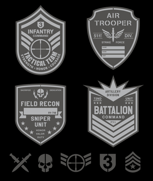 Special forces military patch set - Вектор, зображення