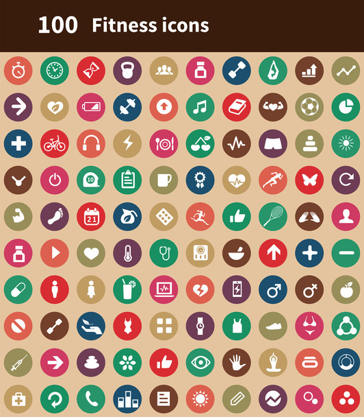 100 icônes de fitness
 - Vecteur, image