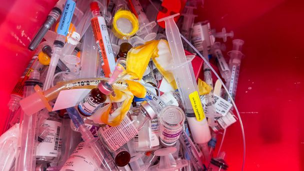 close up of various medicine in plastic container.  - Photo, Image