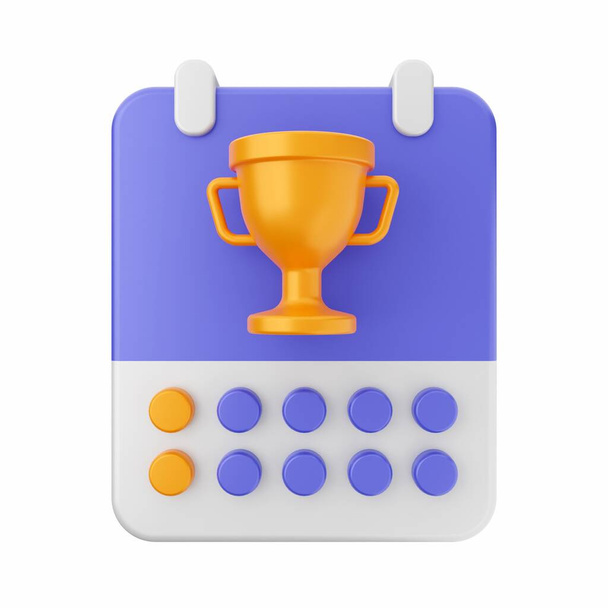 3 d icon of trophy, business, competition, competition, winner, success, prize concept 3, 3 d rendering  - Фото, изображение