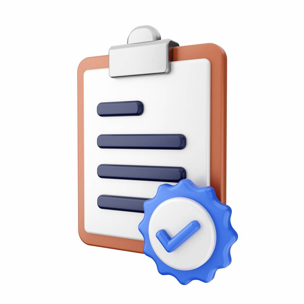 checklist 3 d icon isolated with shadow  - 写真・画像