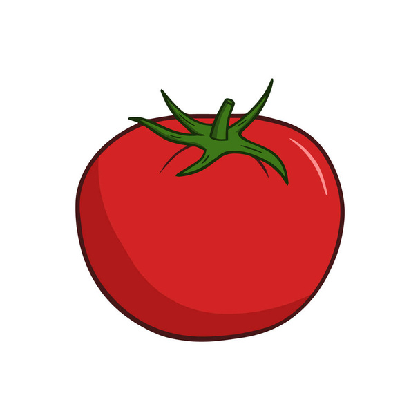 Векторна ілюстрація червоного і стиглого помідора в мультиплікаційному стилі
. - Вектор, зображення