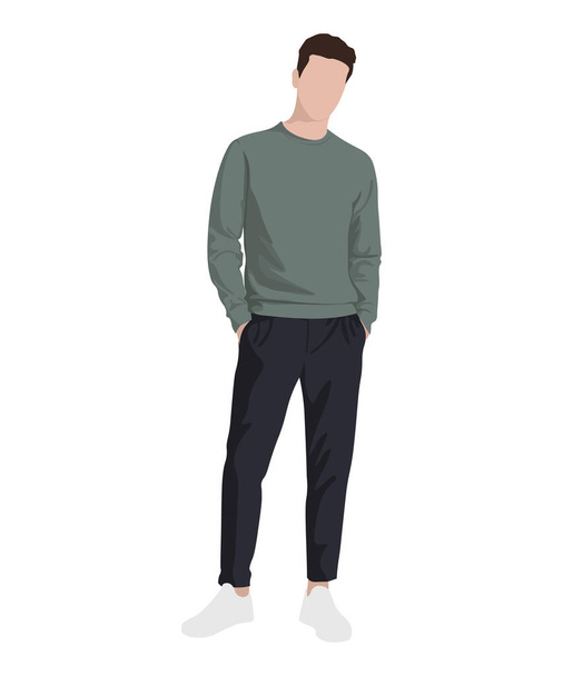 Stylish man in fashionable clothes on a white background. Vector illustration - Vektor, obrázek