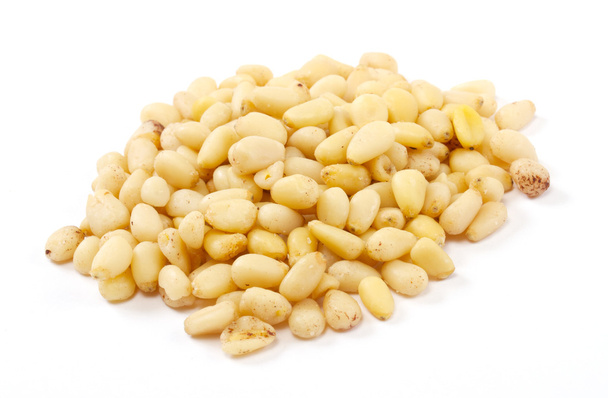 Cedar Pine nuts on a white background - Photo, image
