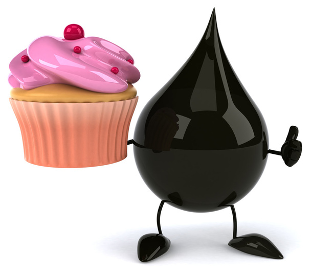 Oil drop with  cupcake - Foto, afbeelding
