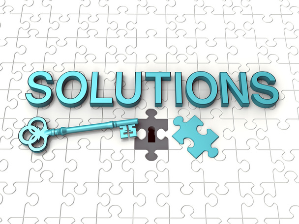 Lösungen Text, Schlüssel, Puzzle - Foto, Bild